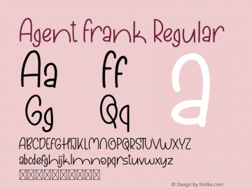 AgentFrankRegular Version 1.004;Fontself Maker 3.5.4图片样张