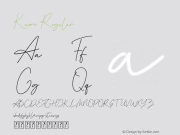 Kaori Version 1.00;January 15, 2021;FontCreator 13.0.0.2683 64-bit图片样张