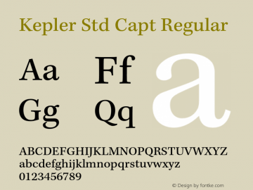 Kepler Std Capt Regular Version 1.009;PS 001.000;Core 1.0.38;makeotf.lib1.6.5960 Font Sample