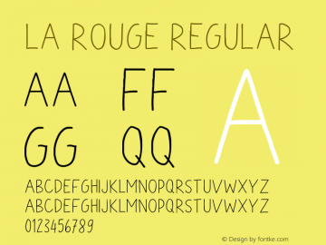 La Rouge Version 1.00;January 19, 2021;FontCreator 11.5.0.2430 64-bit图片样张