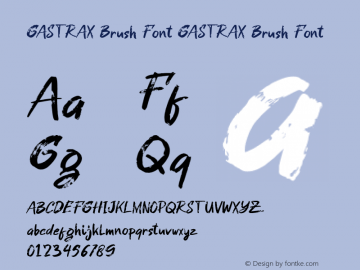 Gastrax Brush Font Version 1.000图片样张