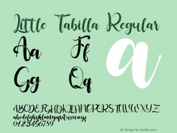 Little Tabilla Version 1.00;June 29, 2021;FontCreator 13.0.0.2681 64-bit图片样张