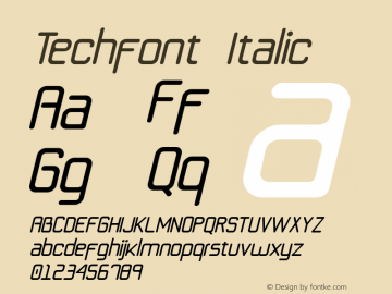 Techfont Italic Version 1.1图片样张