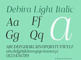 Debira Light Italic Version 1.001图片样张