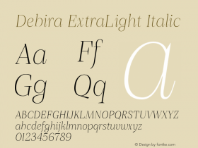 Debira ExtraLight Italic Version 1.001图片样张