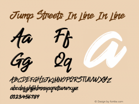 Jump Streets In Line In Line Version 1.00;July 22, 2021;FontCreator 11.5.0.2430 64-bit图片样张