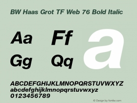 BW Haas Grot TF Web 76 Bold Italic Version 1.002 2016图片样张