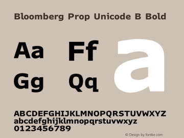 Bloomberg Prop Unicode B Bold Version 3.02 2009-12-22 B图片样张