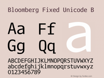 Bloomberg Fixed Unicode B Version 2.002 2007-05-04 B图片样张