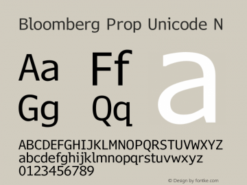 Bloomberg Prop Unicode N Version 3.06 2015-01-22 N图片样张