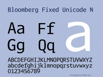 Bloomberg Fixed Unicode N Version 3.06 2015-01-22 N图片样张