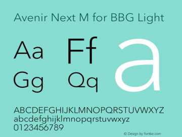 Avenir Next M for BBG Light Version 1.01图片样张