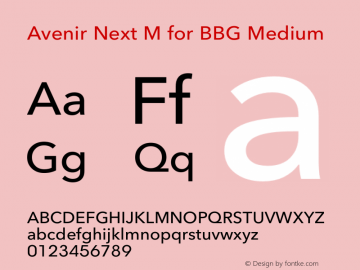 Avenir Next M for BBG Medium Version 1.01图片样张