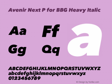 AvenirNextPForBBG-HeavyItalic Version 1.002图片样张