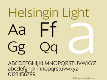 Helsingin-Light Version 1.004;PS 001.001;hotconv 1.0.57;makeotf.lib2.0.21895图片样张