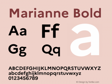 Marianne Bold Version 1.000;hotconv 1.0.109;makeotfexe 2.5.65596图片样张