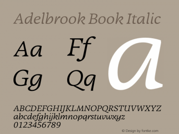 Adelbrook Book Italic Version 1.000图片样张