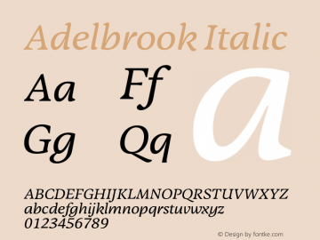 Adelbrook Italic Version 1.000图片样张