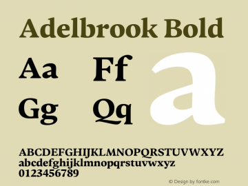 Adelbrook Bold Version 1.000图片样张