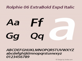 Rolphie ExtraBold Expd Italic Version 1.000 2019 initial release | web-TT图片样张