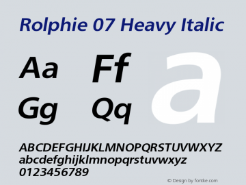 Rolphie Heavy Italic Version 1.000 2019 initial release | web-TT图片样张