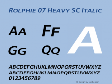 Rolphie Heavy SC Italic Version 1.000 2019 initial release | web-TT图片样张