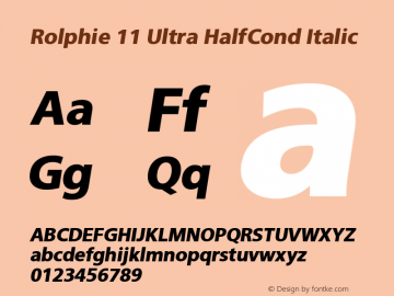 Rolphie Ultra HalfCond Italic Version 1.000 2019 initial release | web-TT图片样张
