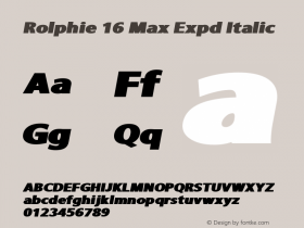 Rolphie Max Expd Italic Version 1.000 2019 initial release | web-TT图片样张