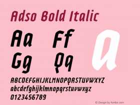 Adso Bold Italic Version 2.000;PS 2.0;hotconv 1.0.88;makeotf.lib2.5.647800图片样张