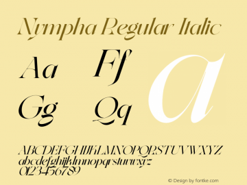 Nympha Regular Italic Version 1.000 | web-OT图片样张
