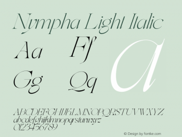 Nympha Light Italic Version 1.000 | web-OT图片样张