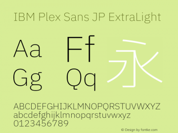 IBM Plex Sans JP ExtLt Version 1.000图片样张