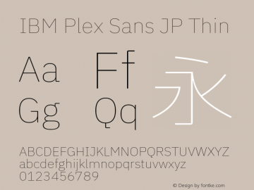 IBM Plex Sans JP Thin Version 1.000图片样张