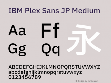 IBM Plex Sans JP Medm Version 1.000图片样张