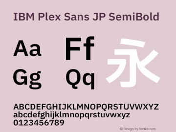 IBM Plex Sans JP SmBld Version 1.000图片样张