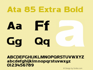 Ata 85 Extra Bold Version 1.001 | web-TT图片样张