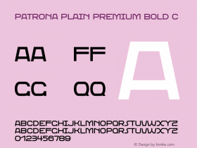 Patrona Plain Premium Bold C Version 1.000;FEAKit 1.0图片样张