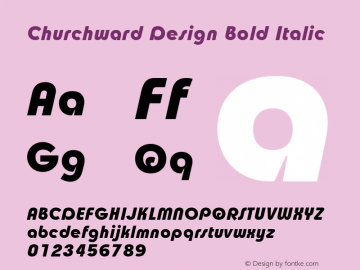 Churchward Design Bold Italic Version 2.000 2007图片样张