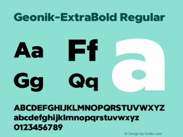 Geonik W05 ExtraBold Version 1.00图片样张