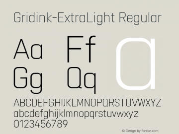 Gridink W05 ExtraLight Version 1.003图片样张