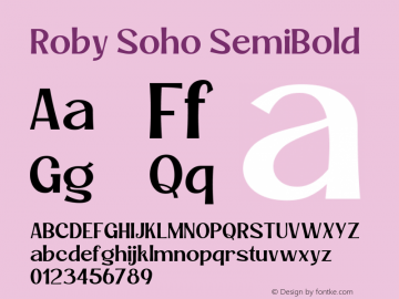 Roby Soho SemiBold Version 1.000图片样张