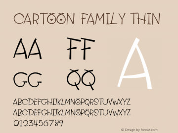 Cartoon Family Thin Version 1.008;Fontself Maker 3.5.7图片样张
