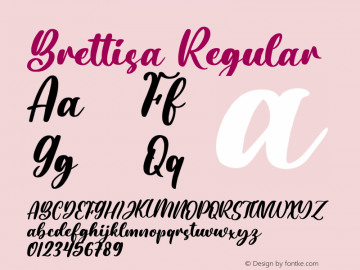 Brettisa Version 1.00;May 12, 2021;FontCreator 12.0.0.2567 64-bit图片样张