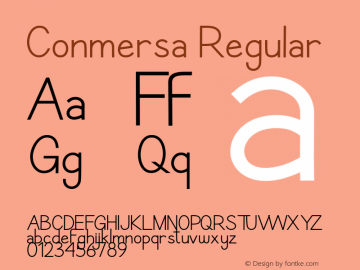 Conmersa Version 1.00;July 20, 2021;FontCreator 13.0.0.2683 64-bit图片样张