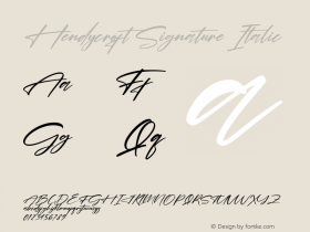 Hendycroft Signature Italic Version 1.00;July 26, 2021;FontCreator 13.0.0.2683 64-bit图片样张