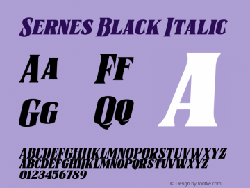 Sernes-BlackItalic Version 1.000图片样张