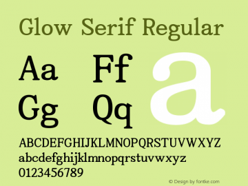 Glow Serif Version 1.100图片样张