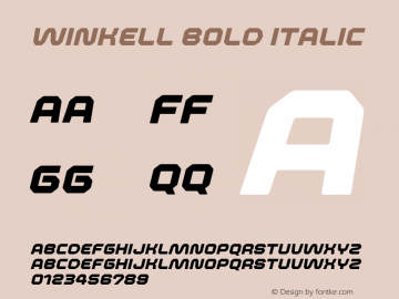 Winkell-BoldItalic Version 1.000图片样张