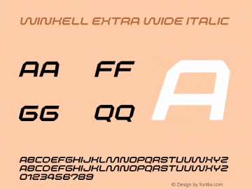 Winkell-ExtraWideItalic Version 1.000图片样张