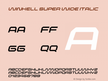 Winkell-SuperWideItalic Version 1.000图片样张